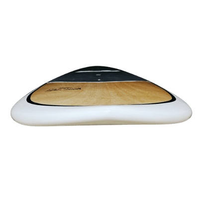 A paddle board on a black background, perfect for water sports enthusiasts
