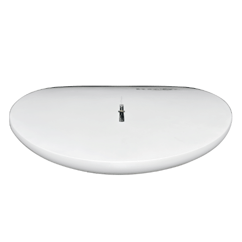 White oval object on black background