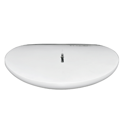 White oval object on black background