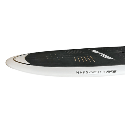 Surfboard with black and white pattern
