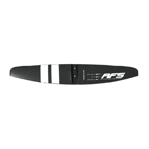 Black and white skateboard with the word "fp" inscribed on it