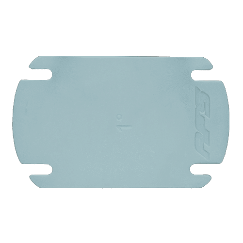 Blue plastic plate on white background