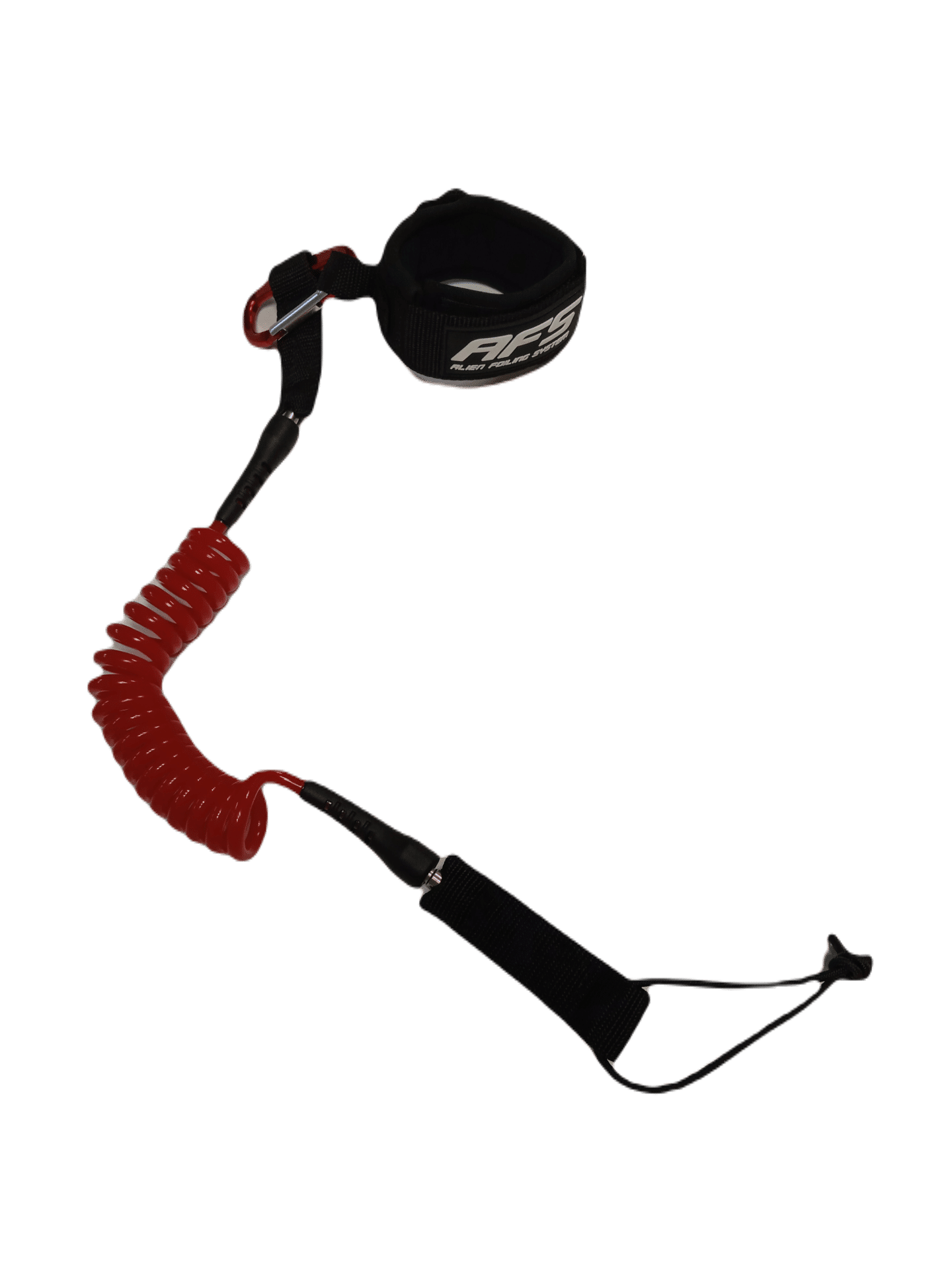Red and black cord with black handle