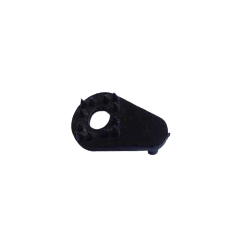 Black plastic part with hole